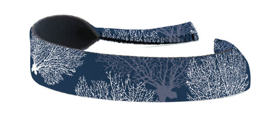 Schwimmfähiges CROAKIES Neopren XL Sportband - gegen rutschende Brillen - Navy Fan Coral