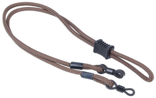 Hochwertiges CROAKIES TERRA SPEC Brillenband mit justierbaren Stopper - Braun