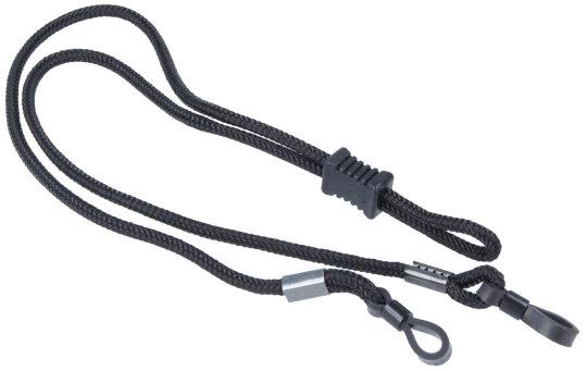 Hochwertiges CROAKIES TERRA SPEC Brillenband mit justierbaren Stopper - Schwarz