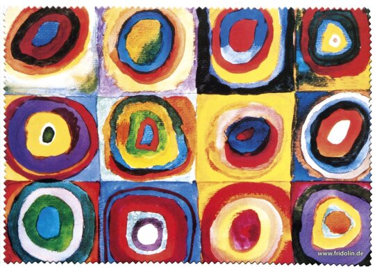 Mikrofaser - Brillenputztuch von FRIDOLIN - Kandinsky "Farbstudie" 12,5 x 17,5 cm