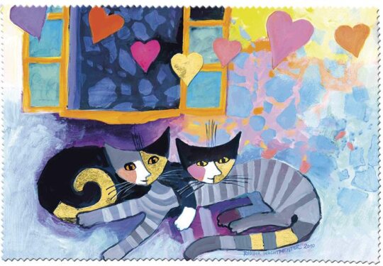 Mikrofaser - Brillenputztuch von FRIDOLIN Rosina Wachtmeister "Flying Hearts" 12,5 x 17,5 cm