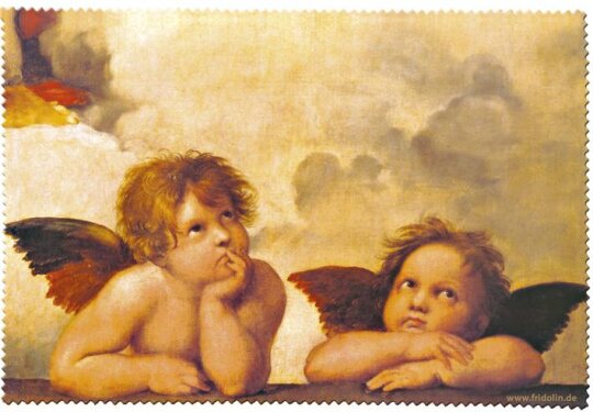 Mikrofaser - Brillenputztuch von FRIDOLIN Raffael "Cherubs - Engel" 12,5 x 17,5 cm