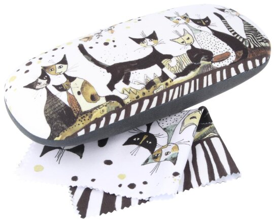 Fridolin - Hartschalen - Brillenetui "Cats Sepia" von Rosina Wachtmeister mit Brillenputztuch