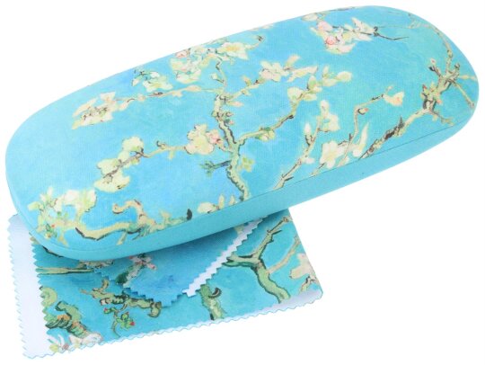 Fridolin - Brillenetui mit Kunstdruck "Kirschblüte" von Vincent van Gogh inklusive Mikrofasertuch