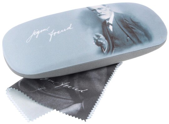 Fridolin - Hartschalen - Brillenetui mit „Sigmund Freud“ Aufdruck inklusive Mikrofasertuch