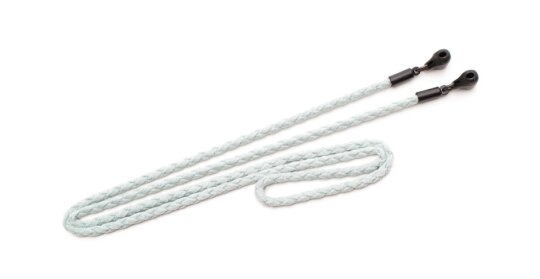 Hochwertig geflochtenes CROAKIES SPEC - CORD ULTRA SUEDE Brillenband mit Tide End in Weiß