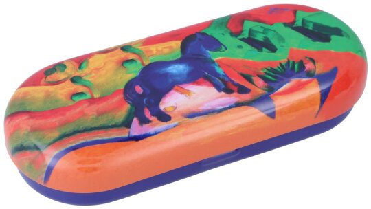 Brillenetui aus Metall mit Kunstdruck "Blaues Pferd" von Franz Marc