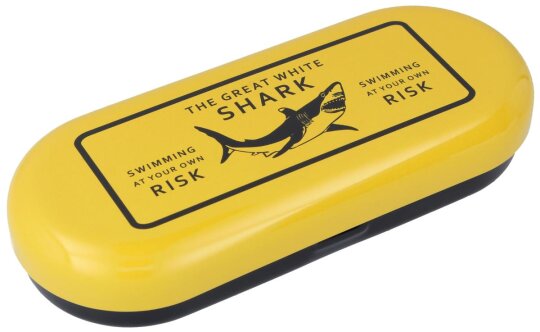 FRIDOLIN Metall - Brillenetui "Adventure Shark" - Gelb / Schwarz
