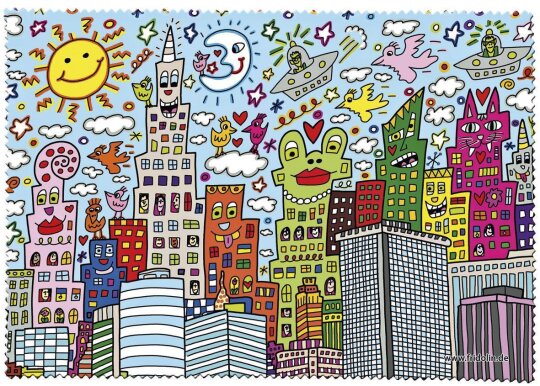 Brillenputztuch aus Microfaser von FRIDOLIN "James Rizzi NY City" 12,5 x 17,5 cm