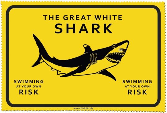 Brillenputztuch aus Microfaser von FRIDOLIN "Adventure Shark" 12,5 x 17,5 cm NEU