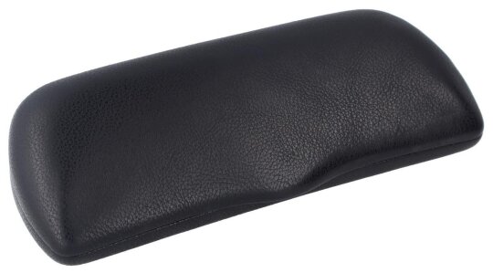 Schwarzes Hartschalen-Brillenetui Aruba Eternity aus Kunstleder mit Metallscharnier