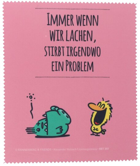 Microfasertuch / Brillenputztuch von Rannenberg & Friends "immer wenn wir lachen"