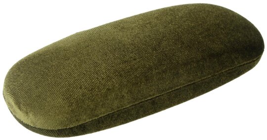 Edles Hartschalen - Brillenetui ROKOKO mit Bezug im Samtlook im schimmernden Grün