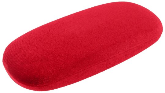 Edles Hartschalen - Brillenetui ROKOKO mit Bezug im Samtlook im schimmernden Rot