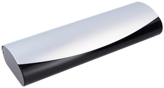 Elegantes, zweifarbiges Aluminium - Brillenetui 681 - 77 in Schwarz / Silber