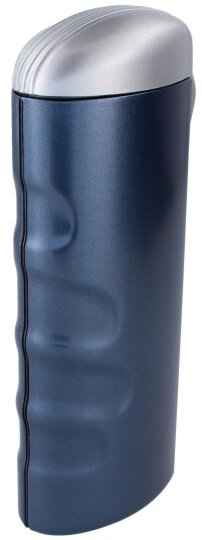 Handliches Brillenetui 691 - 60 im Hochformat mit seitlichem Schieber zum Öffnen in Blau