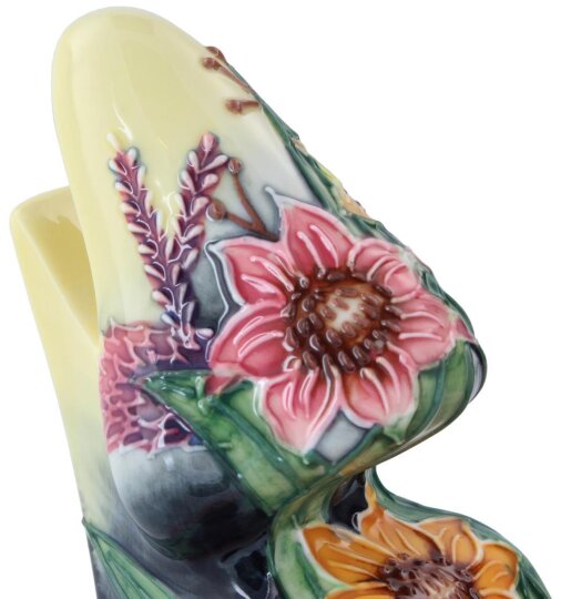 Eleganter, handbemalter Brillenhalter NASE aus Porzellan im Sonnenblumen - Design