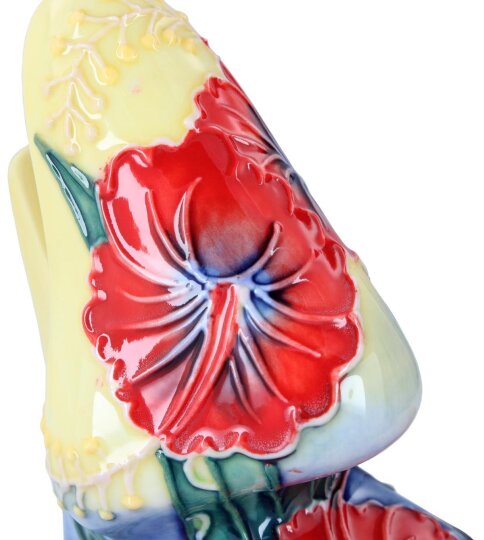 Eleganter, handbemalter Brillenhalter NASE aus Porzellan im Hibiskus - Design