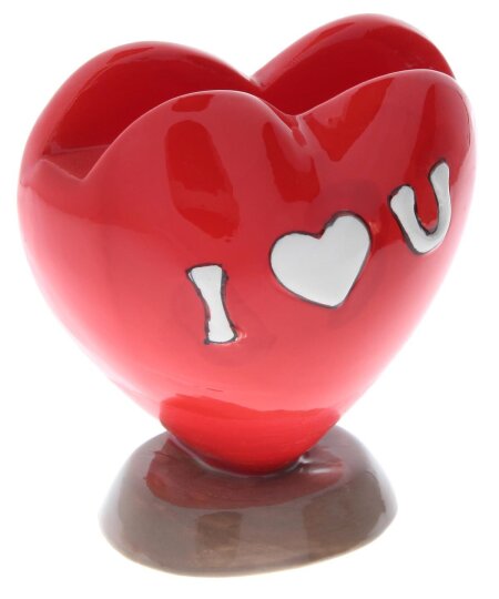 Verspielter Brillenhalter HERZCHEN aus Polyresin mit I Love You Schriftzug