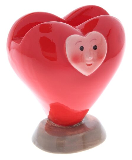 Verspielter Brillenhalter HERZCHEN aus Polyresin mit niedlichem Amor - Gesicht