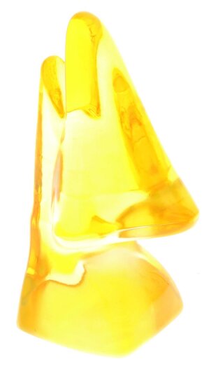 Stilvoller Brillenhalter NASE aus Glas in einem kräftig schimmernden Gelb