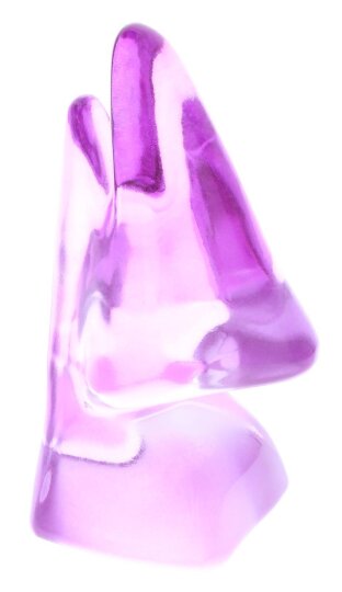 Stilvoller Brillenhalter NASE aus Glas in einem kräftig schimmernden Lila