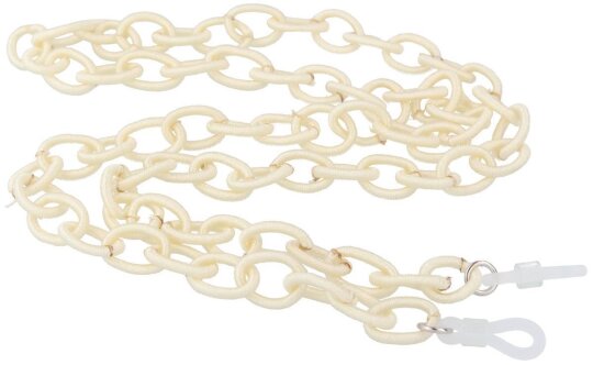 Leichte Stoff - Brillenkette mit gewebten Kettengliedern im eleganten Perlen - Ton