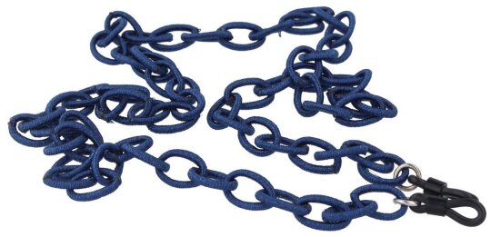 Sehr leichte Stoff - Brillenkette KF31 mit gewebten Kettengliedern in Dunkelblau