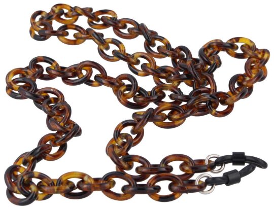 Elegante Cell - Brillenkette KC9 mit Gummischlaufe und Stopper in Havanna
