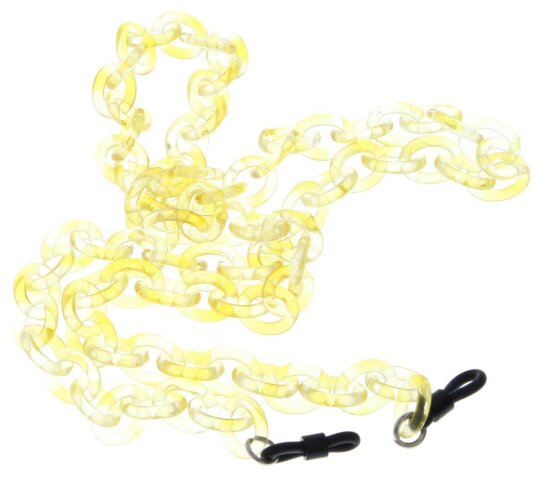 Fröhliche Brillenkette KC10 mit Gummischlaufe und Stopper im schimmernden Gelb