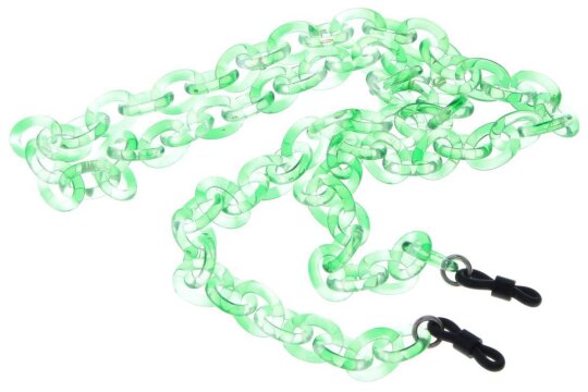 Fröhliche Brillenkette KC10 mit Gummischlaufe und Stopper im schimmernden Grün