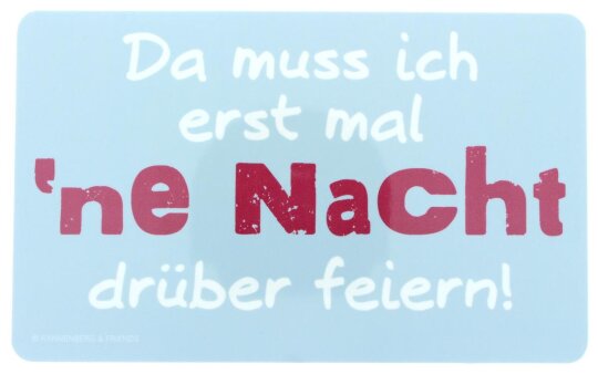 Robustes Schneidebrettchen / Frühstücksbrettchen Rannenberg & Friends "Nacht drüber feiern"
