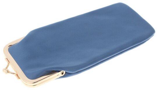 Elegantes Kunstleder- Stecketui CRACE in Blau mit goldenen Akzenten