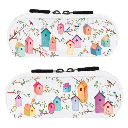 Hübsches Etui " Vogelhäuschen" mit Reißverschluss von RANNENBERG & FRIENDS