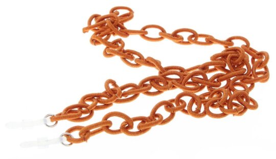 Leichte Stoff - Brillenkette KF32  mit gewebten Kettengliedern im eleganten Kupfer