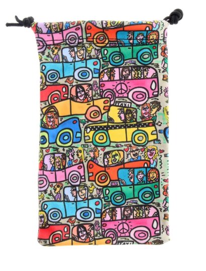 FRIDOLIN Microfaser - Beutel James Rizzi "The Romance of the Road" für Brillen und Zubehör