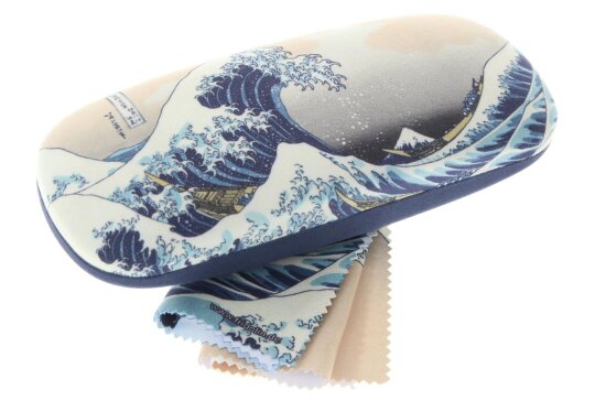 FRIDOLIN Hartschalen - Brillenetui mit Microfasertuch - Die große Welle von Katsushika Hokusai