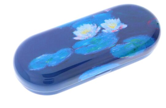 Hartschalen-Brillenetui Claude Monet - Seerosen aus Metall mit Kunstdruck von FRIDOLIN