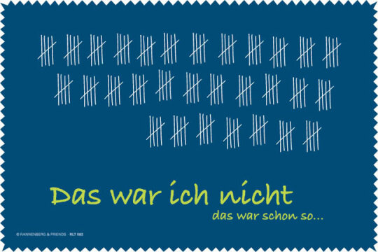 Hochwertiges Laptoptuch / Microfasertuch von Rannenberg & Friends "Das war ich nicht "