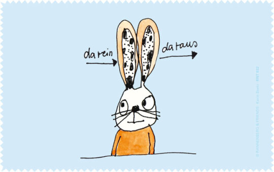 Microfasertuch / Brillenputztuch von Rannenberg und Friends "Da rein, da raus"