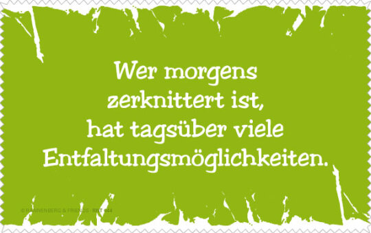 Microfasertuch / Brillenputztuch von Rannenberg & Friends "Wer morgens zerknittert"