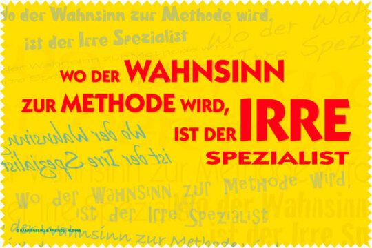 Microfasertuch / Laptoptuch von Rannenberg & Friends "Wo der Wahnsinn"