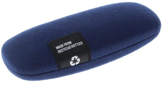 Umweltfreundliches Hartschalen-Etui KIRUNA aus dunkelblauem, recyceltem Filzstoff
