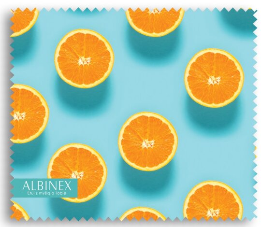 Schönes Microfasertuch 17,5 x 15,3 cm - Orange/Apfelsine-Motiv