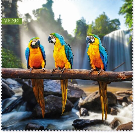 Wunderschönes Microfasertuch extra groß - 30 x 30 cm - Papagei-Motiv