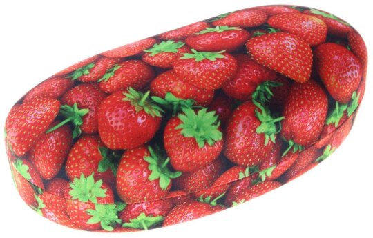 Extra großes Sonnenbrillen-Hartschalenetui mit sommerlichem Erdbeeren-Motiv