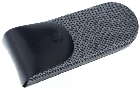 Hartschalen-Einstecketui mit Clip und Druckknopf in Grau/Schwarz