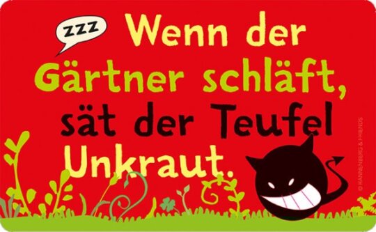 Robustes Schneidebrettchen / Frühstücksbrettchen Rannenberg & Friends "Der Teufel sät"