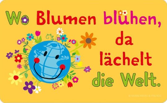 Robustes Schneidebrettchen / Frühstücksbrettchen Rannenberg & Friends "Die Welt lächelt"