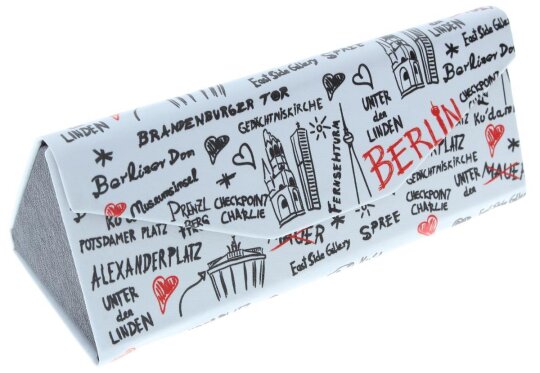 Schönes faltbares Etui mit Magnetverschluss in Weiß / Stadtbummel